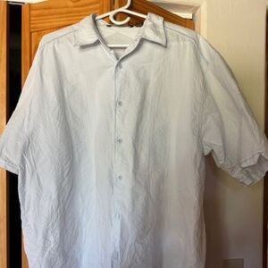 Cubavera Mens Dress shirt, XXL  ice blue 100 cotton